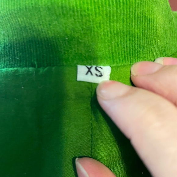 Vintage Y2K Johnny Was green corduroy blazer w/ multi color floral embroidery XS - Picture 8 of 10